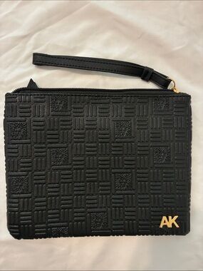 Anne Klein Black Textured Wristlet Clutch